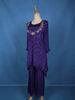 Navy Blue Butta Design Silk Palazzo Suit