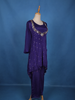 Navy Blue Butta Design Silk Palazzo Suit