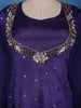 Navy Blue Butta Design Silk Palazzo Suit
