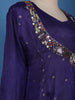 Navy Blue Butta Design Silk Palazzo Suit