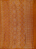 Ochre Ajrakh Print Mul Mul Cotton Saree