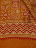 Ochre Ajrakh Print Mul Mul Cotton Saree