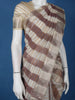 Off-White And Brown Striped Design Semi Tussar Saree