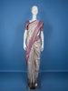 Off-White Diamond Brocade Design Banarasi Silk Saree - Diadem