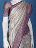 Off-White Diamond Brocade Design Banarasi Silk Saree - Diadem