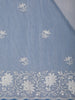 Off-White Floral Embroidered Tissue Saree with Scalloped Border - Diadem
