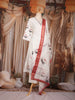 Off-White Floral Printed Cotton Salwar Suit