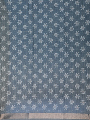Gray Floral Printed Semi Tussar Silk Saree - Diadem