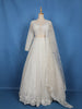 Off-White Heavy Sequins And Beads Embroidered Net Bridal Lehenga Set