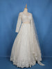 Off-White Heavy Sequins And Beads Embroidered Net Bridal Lehenga Set