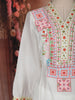 Off-White Multicolor Embroidered Cotton Salwar Suit with Dupatta