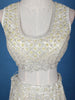 Off-White Net Lehenga Embellished with Floral Sequins and Beads with Dupatta - Diadem