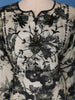 Off-White With Black Floral Print & Multicolor Dupatta Cotton Salwar Suit - Diadem