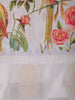 Off White Butta Printed Design Crepe Silk Saree with Floral Motif Border