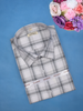 Off White Checked Design Full Sleeve Cotton Shirt