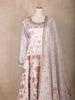 Off White Floral Design Cotton Palazzo Suit