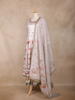 Off White Floral Design Cotton Palazzo Suit