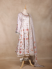 Off White Floral Design Cotton Palazzo Suit