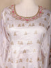 Off White Floral Design Cotton Palazzo Suit