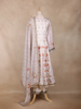 Off White Floral Design Cotton Palazzo Suit