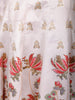Off White Floral Design Cotton Palazzo Suit