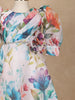 Off White Floral Design Kids Satin Gown