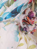 Off White Floral Design Kids Satin Gown