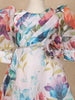 Off White Floral Design Kids Satin Gown