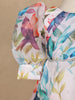Off White Floral Design Kids Satin Gown