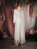 Off White Floral Embroidered Design Georgette Gown with Dupatta