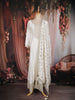 Off White Floral Embroidered Design Georgette Gown with Dupatta