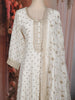 Off White Floral Embroidered Georgette Gown with Dupatta