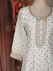 Off White Floral Embroidered Georgette Gown with Dupatta