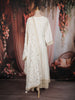 Off White Floral Embroidered Georgette Gown with Dupatta