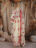 Off White Floral Printed Design Cotton Anarkali Salwar Suit with Dupatta