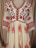 Off White Floral Printed Design Cotton Anarkali Salwar Suit with Dupatta