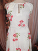 Off White Floral Printed Design Cotton Anarkali Salwar Suit with Dupatta