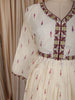 Off White Floral Printed Design Cotton Anarkali Salwar Suit with Dupatta