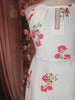 Off White Floral Printed Design Cotton Anarkali Salwar Suit with Dupatta