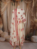 Off White Floral Printed Design Cotton Anarkali Salwar Suit with Dupatta