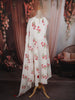 Off White Floral Printed Design Cotton Anarkali Salwar Suit with Dupatta