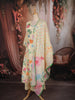 Off White Floral Printed Design Cotton Palazzo Suit with Dupatta