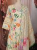 Off White Floral Printed Design Cotton Palazzo Suit with Dupatta