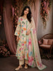 Off White Floral Printed Design Cotton Palazzo Suit with Dupatta
