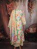 Off White Floral Printed Design Cotton Palazzo Suit with Dupatta
