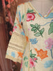 Off White Floral Printed Design Cotton Palazzo Suit with Dupatta