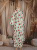 Off White Floral Printed Design Cotton Salwar Suit