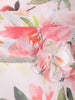 Off White Floral Printed Kids Satin Gown