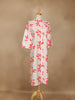 Off White Leaf Design Printed Cotton Kurti