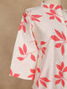 Off White Leaf Design Printed Cotton Kurti